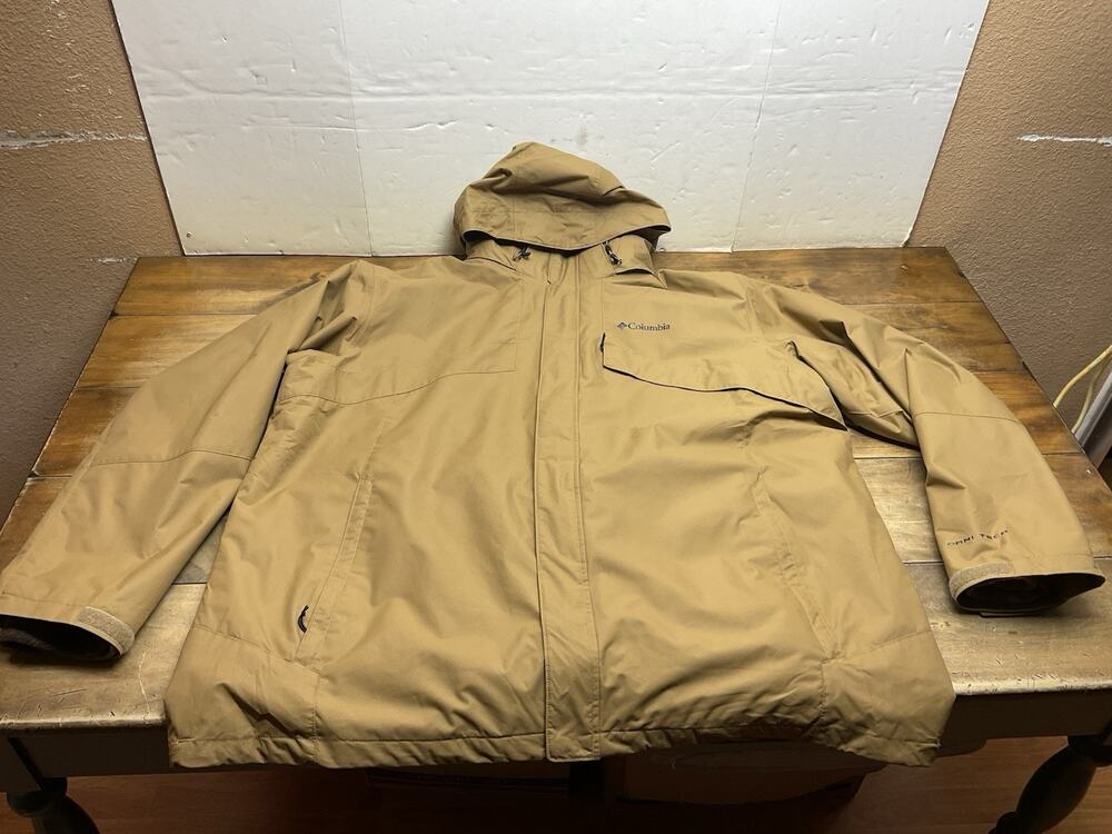 Columbia Interchange Jacket Mens 3XT Brown Omni-Tech Omni-Heat 3-in-1 Hooded